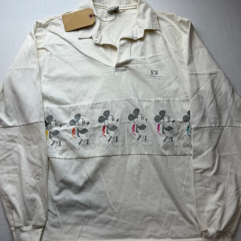 Disney The Disney Channel Mickey Mouse Long Sleeve Rugby Shirt