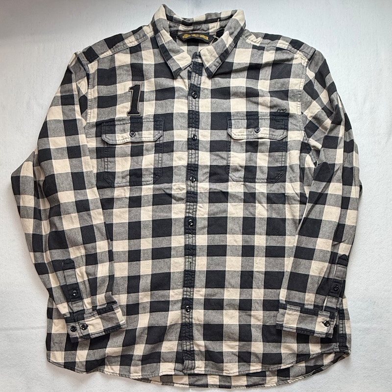Harley-Davidson Flannel Shirt Black and Grey