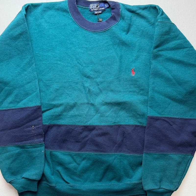 Polo by Ralph Lauren Colorblocked Sweatshirt Teal and Navy