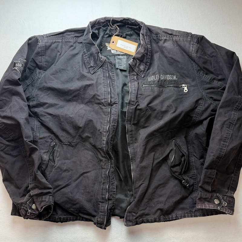 Harley-Davidson Skull Embroidered Cotton Jacket Black
