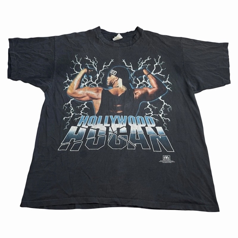 Vintage 1998 WCW Hollywood Hulk Hogan nWo Wrestling Thunder T-Shirt Black