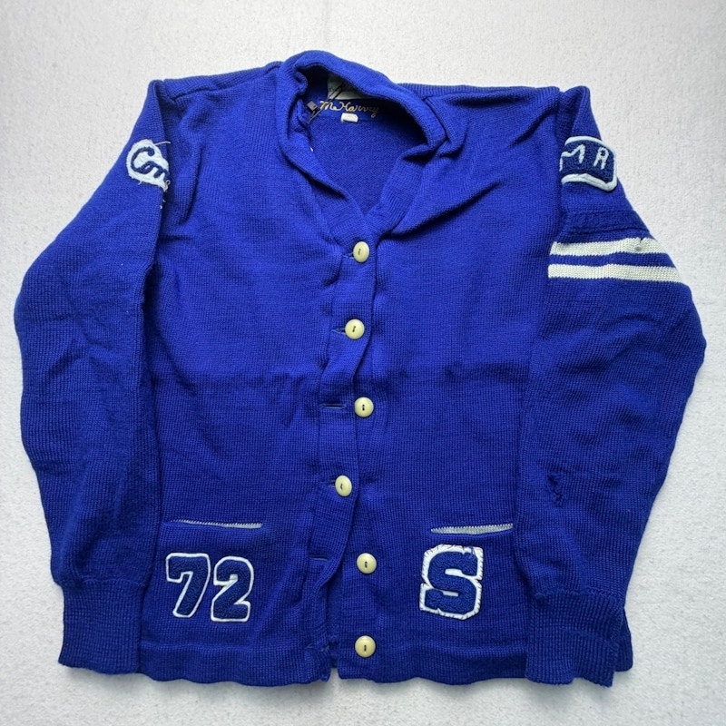 Skookum Varsity Cardigan Blue