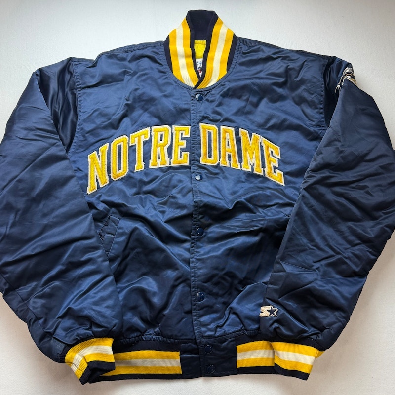 Starter Notre Dame Bomber Jacket Navy Blue