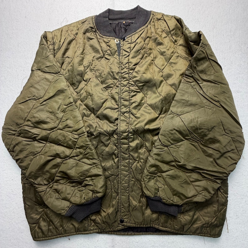 Military Style Quilted Liner Jacket Olive