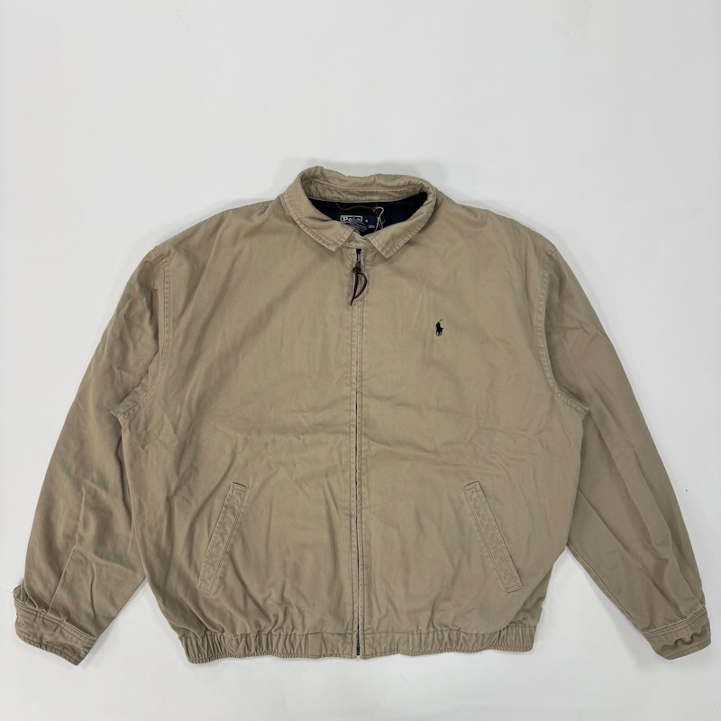 Plaid-Lined Harrington Jacket Khaki