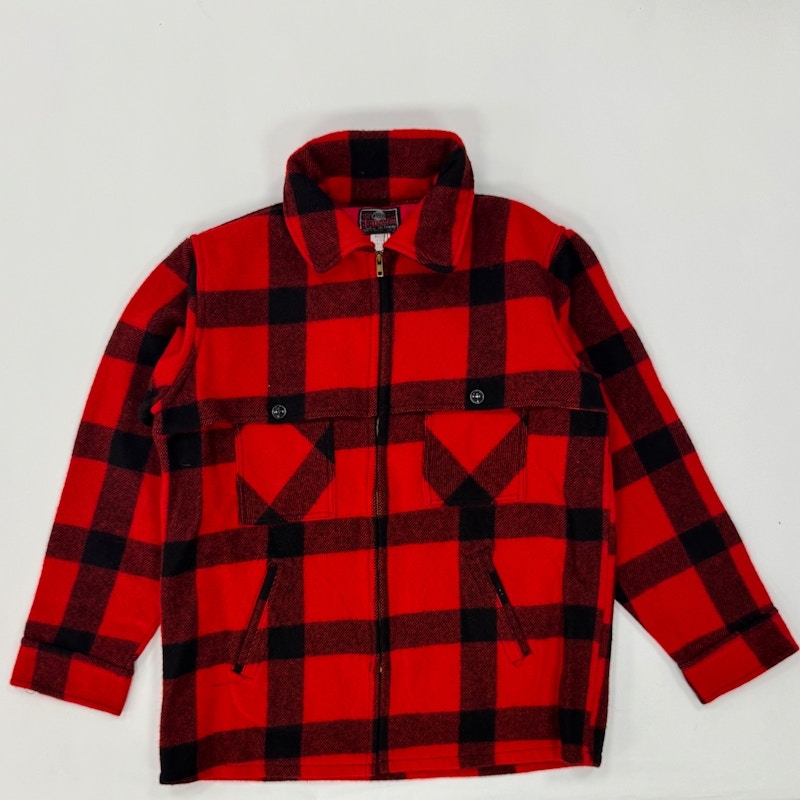 Plaid Wool Jacket Red and Black