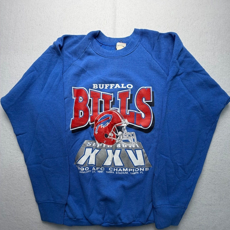 Fruit of the Loom Buffalo Bills Super Bowl XXV AFC Champions Sweatshirt Blue