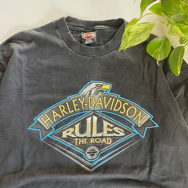 Faded 90s Harley Davidson Rules of the Road Tee