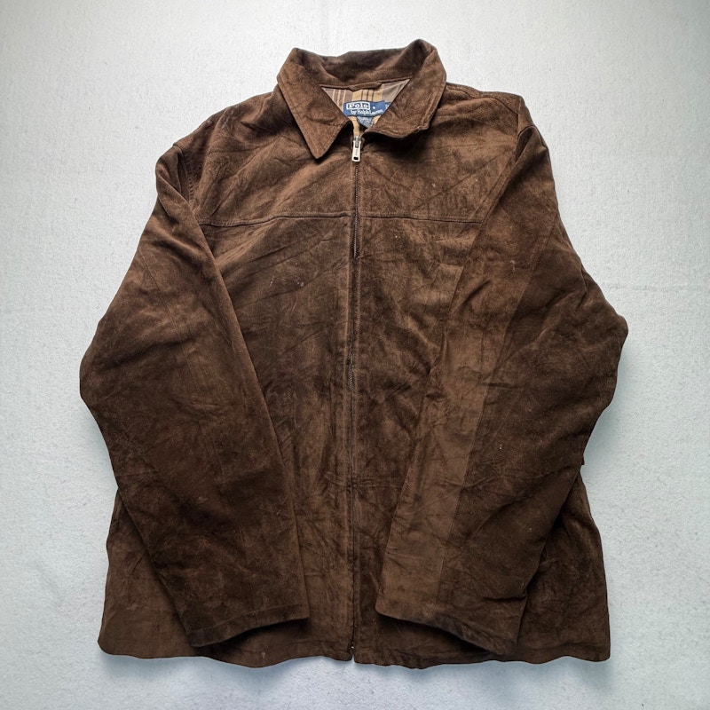 Polo by Ralph Lauren Suede Leather Jacket Brown