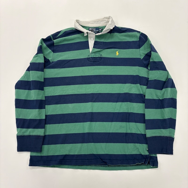 90s Striped LongSleeve Rugby Polo