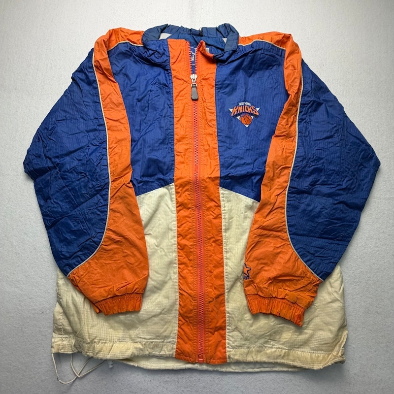 Starter New York Knicks Windbreaker Jacket Blue Orange