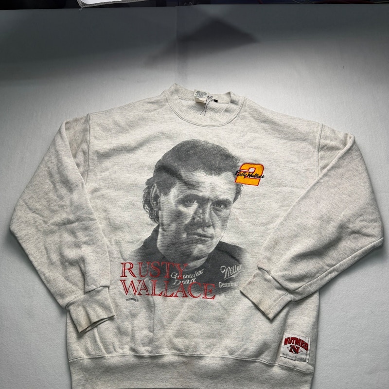 Nutmeg Mills Rusty Wallace Crewneck Sweatshirt Gray