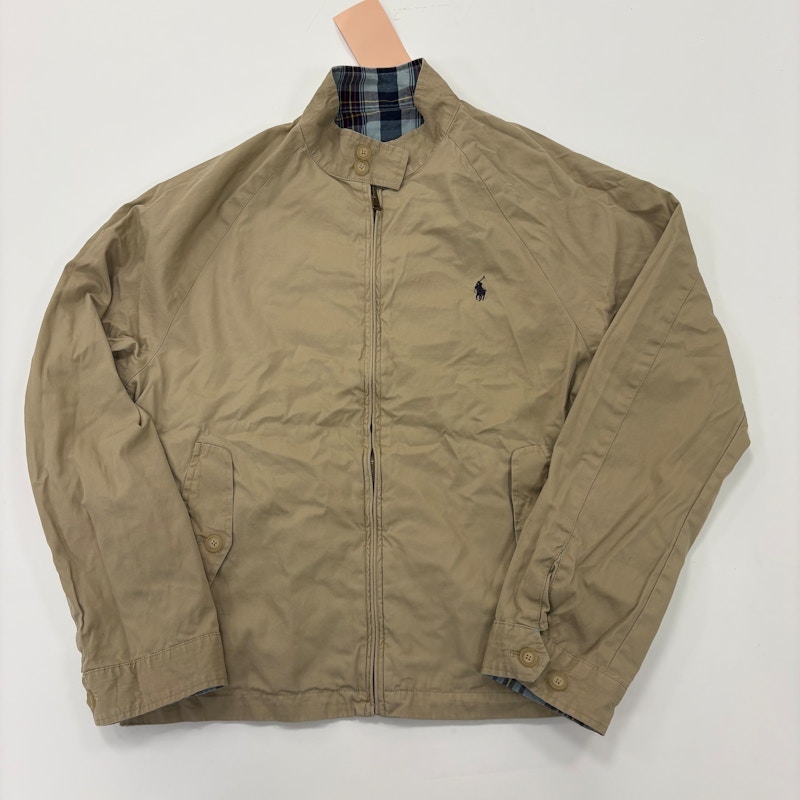 Reversible Harrington Jacket Tan Plaid