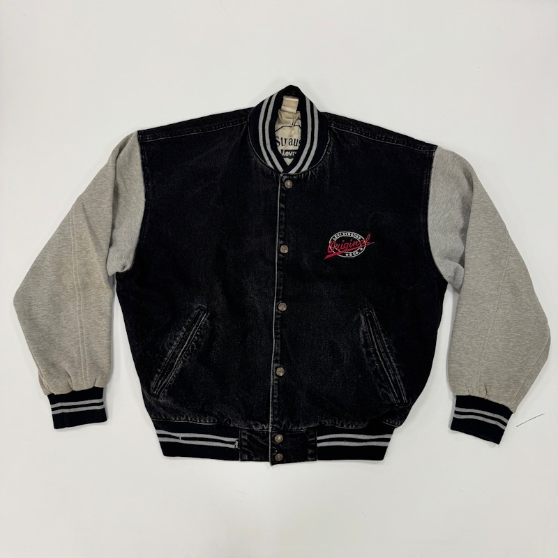 90s Varsity Jacket Black/Grey