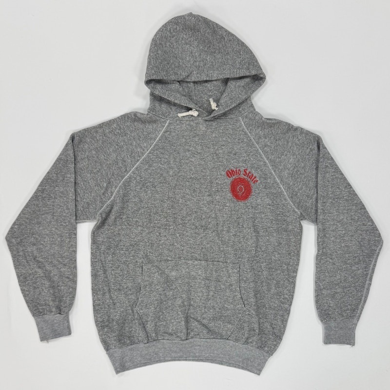 80’s Ohio State University Vintage Hooded Sweatshirt Grey