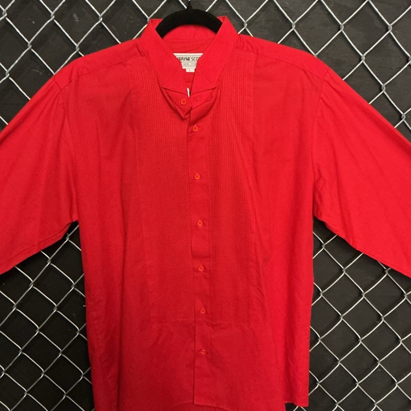 Wayne Scott Long Sleeve Button-Up Shirt Red