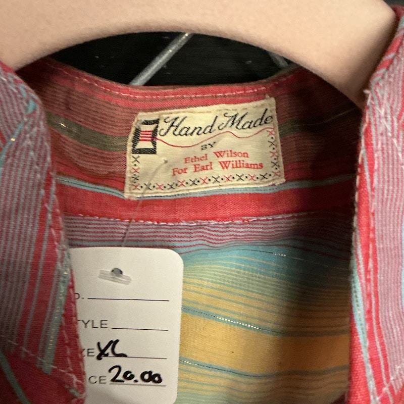 Striped Metallic Thread Button-Up Shirt
