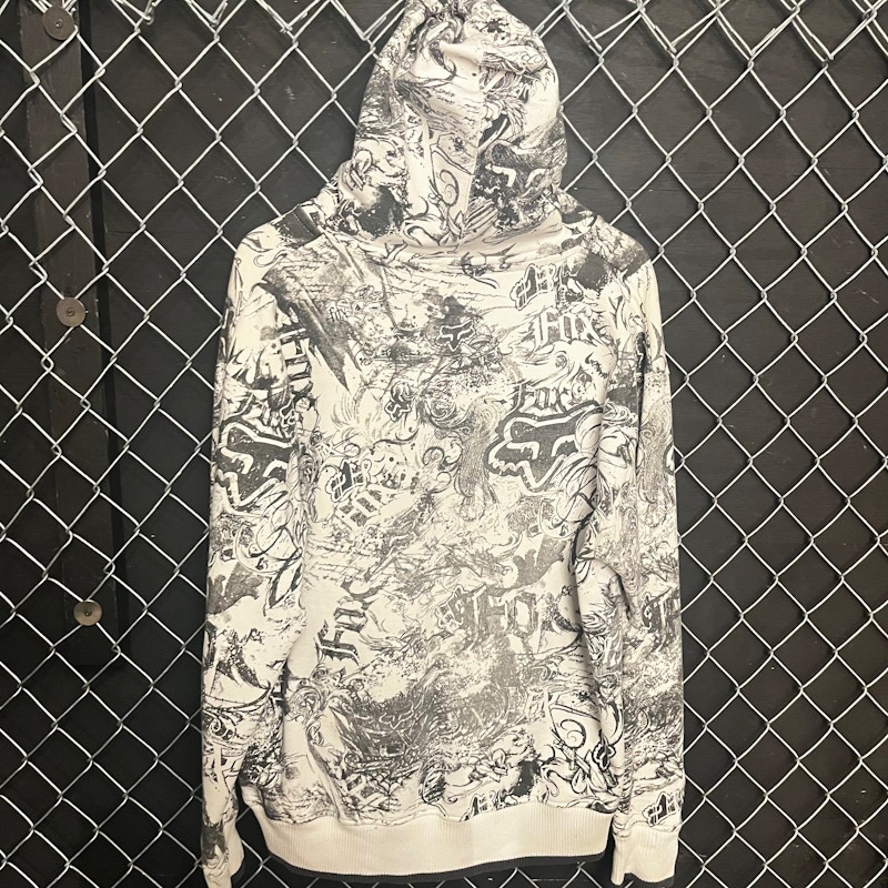 Fox Racing All-Over Print Full-Zip Hoodie White/Black
