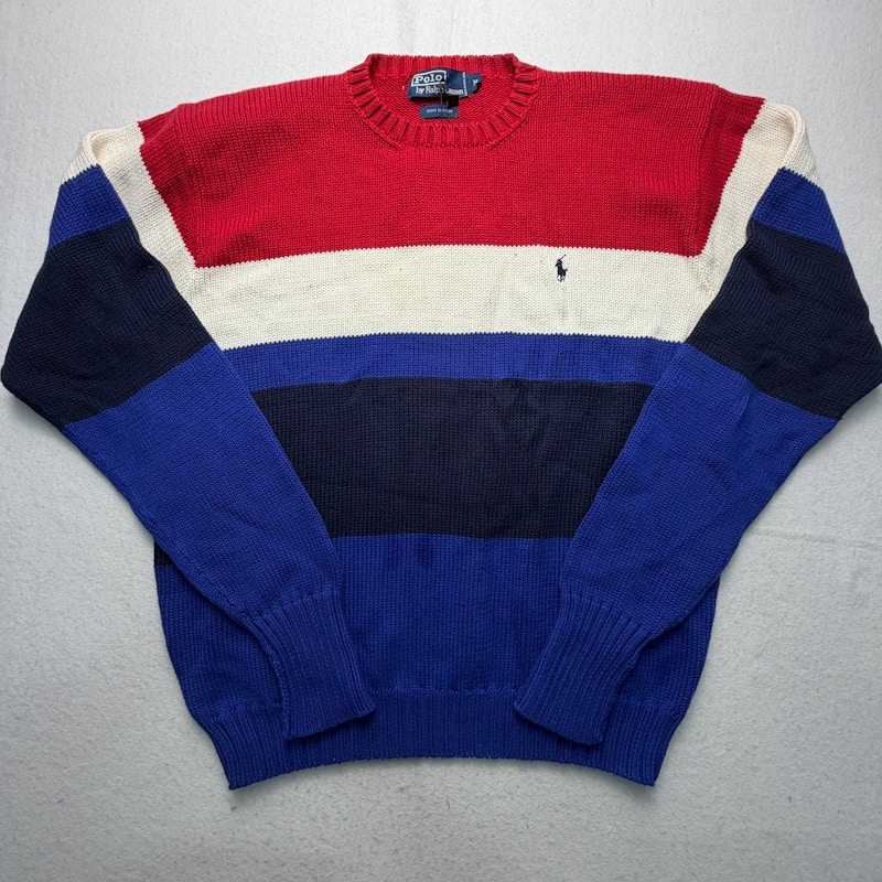 Polo by Ralph Lauren Striped Crewneck Sweater Red/White/Blue
