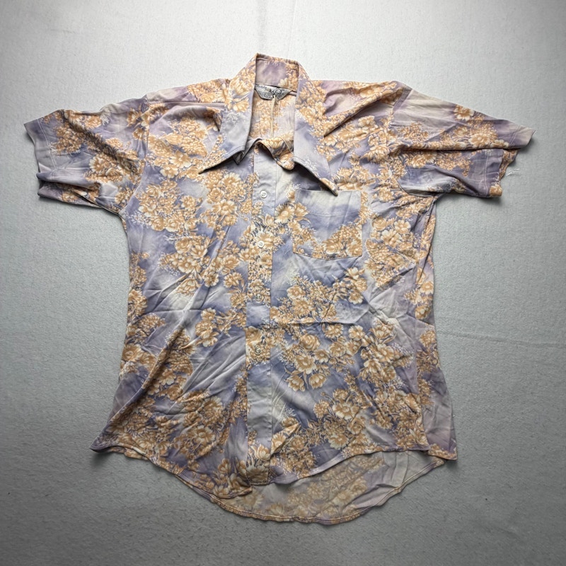 Fashion Knits Floral Print Button-Up Shirt Purple