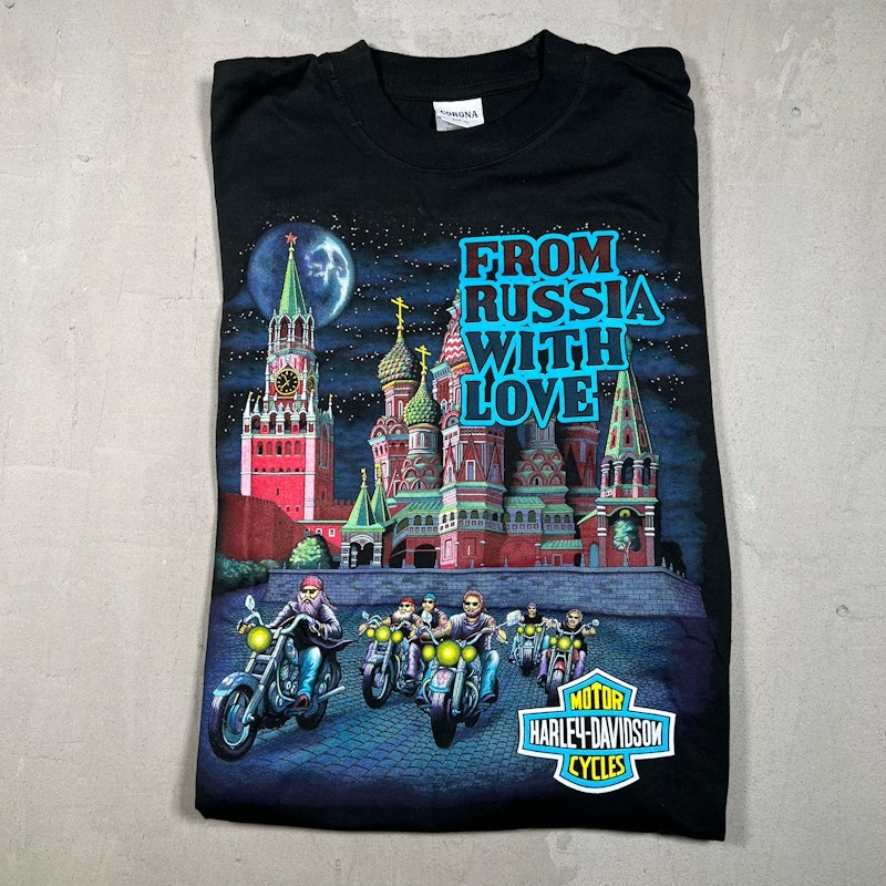 Y2K Harley Davidson From Russia With Love Tee