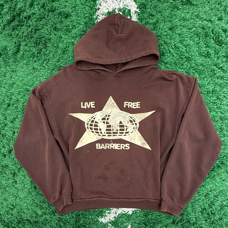 Barriers Live Free Hoodie Brown