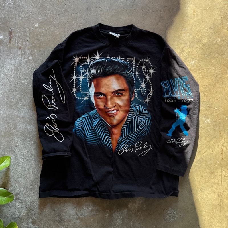 Vintage Elvis Presley Elvis Lives Long Sleeve T-Shirt Black