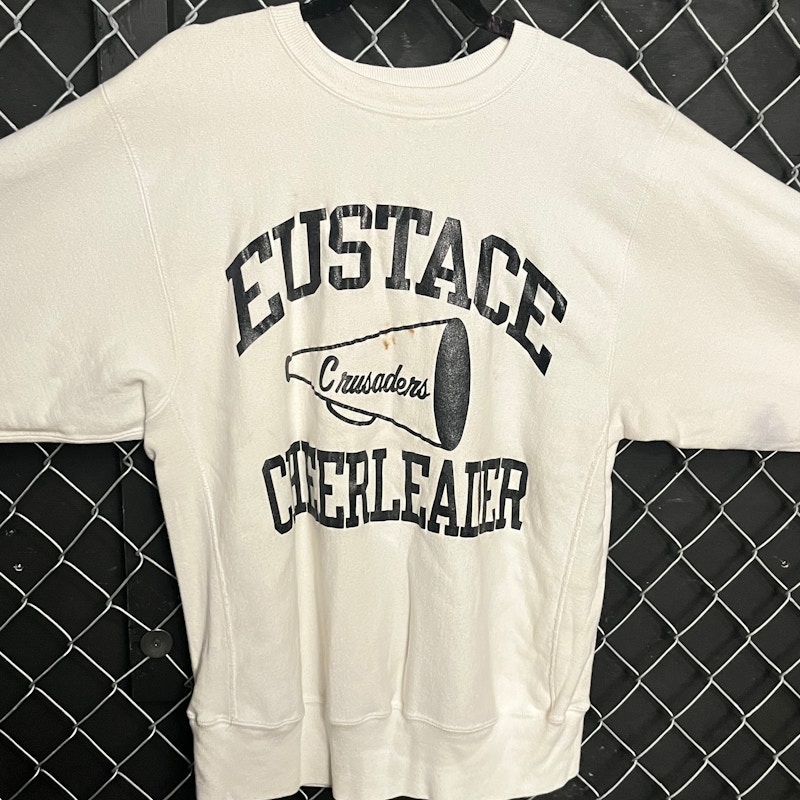 Champion Reverse Weave Eustace Crusaders Cheerleader Sweatshirt White