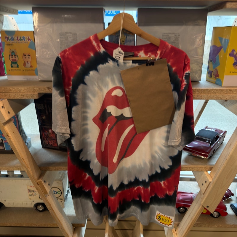 Vintage Liquid Blue The Rolling Stones T-Shirt Red/Black/White With COA