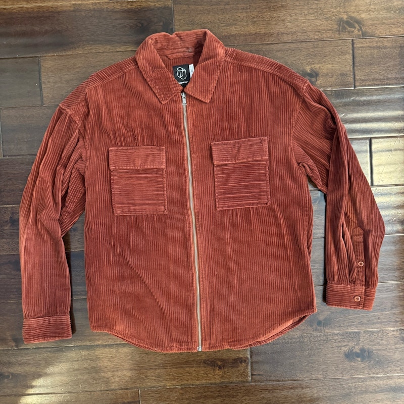 Original Use Corduroy Zip-Up Shirt Brown