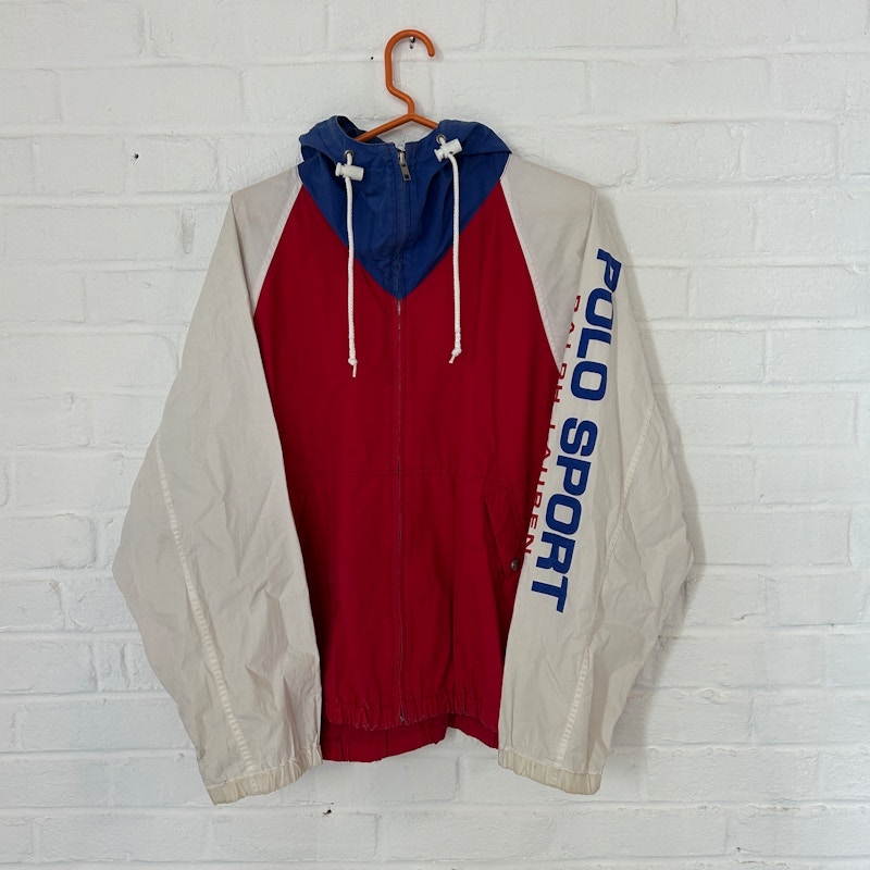 Polo Sport Ralph Lauren 90s Windbreaker Jacket Red White Blue