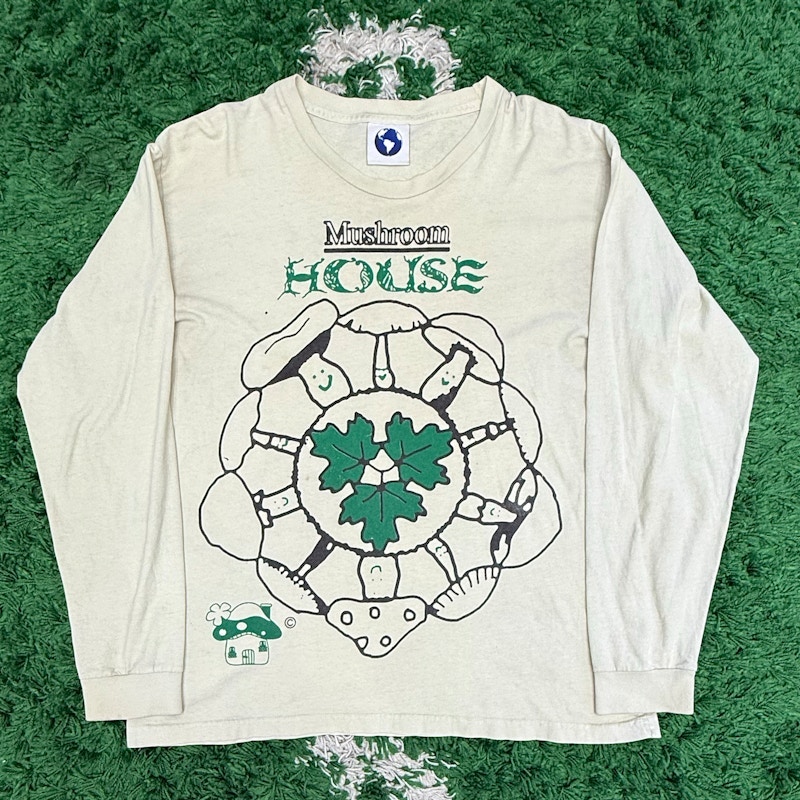 Mushroom House Graphic Long Sleeve T-Shirt