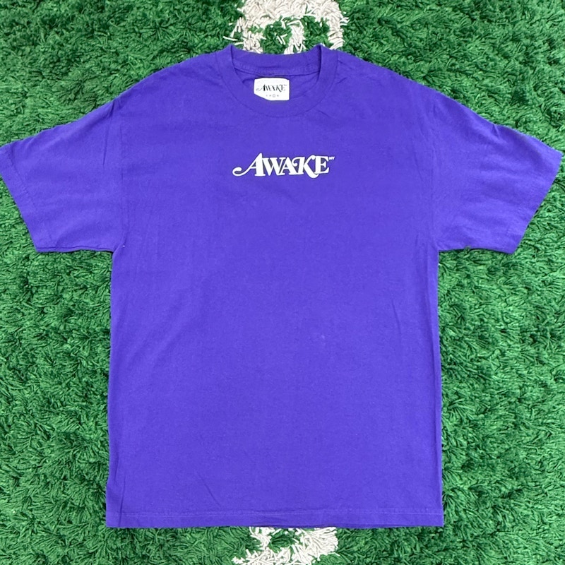 Awake NY Script Logo T-Shirt Purple
