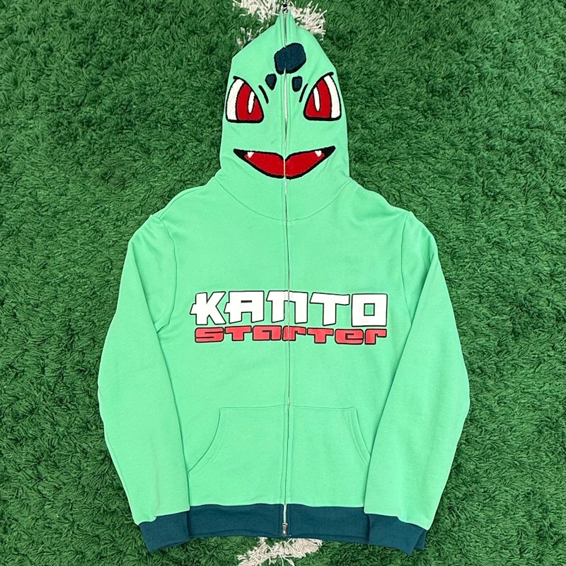Kanto Starter Bulbasaur Full Zip Hoodie Green