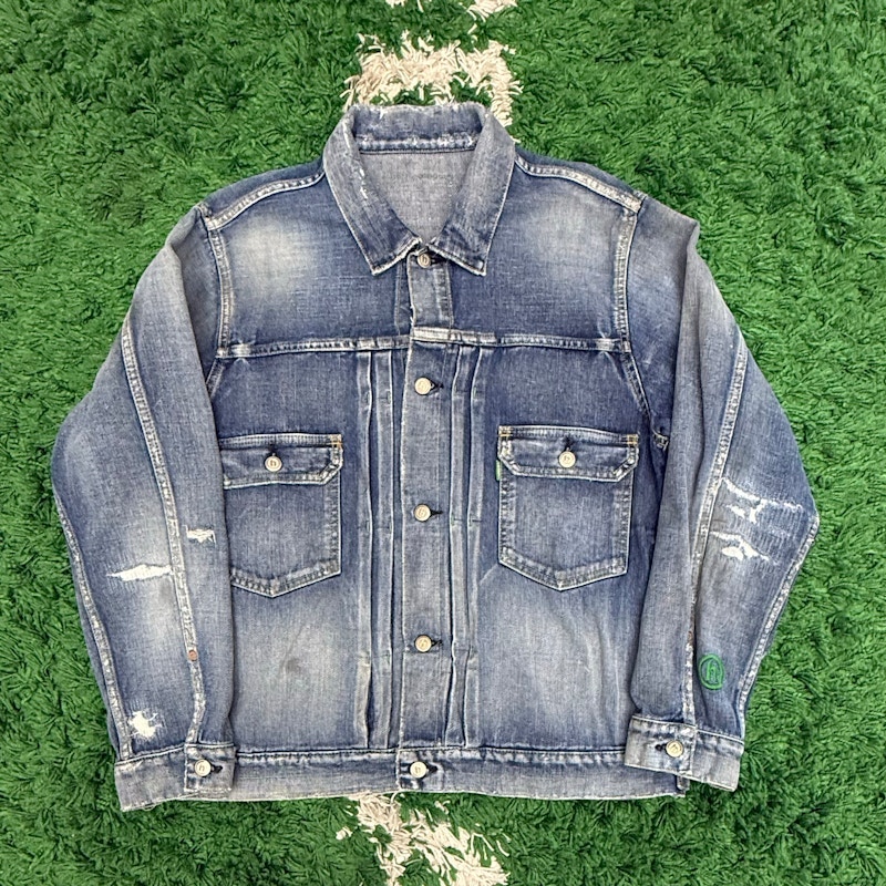 Hidden NY Distressed Denim Trucker Jacket