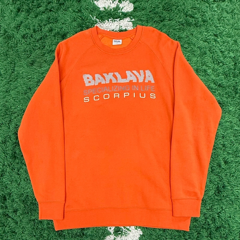 Baklava Specializing in Life Scorpius Crewneck Sweatshirt Orange