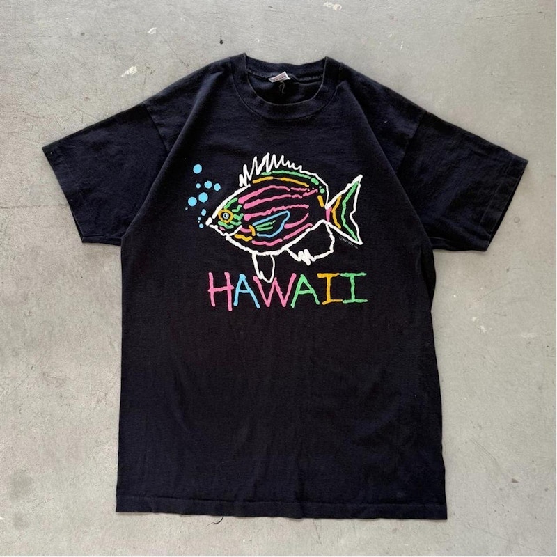 Vintage Fruit of the Loom Hawaii Graphic T-Shirt Black