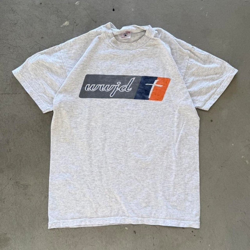 Vintage WWJD Graphic T-Shirt Grey
