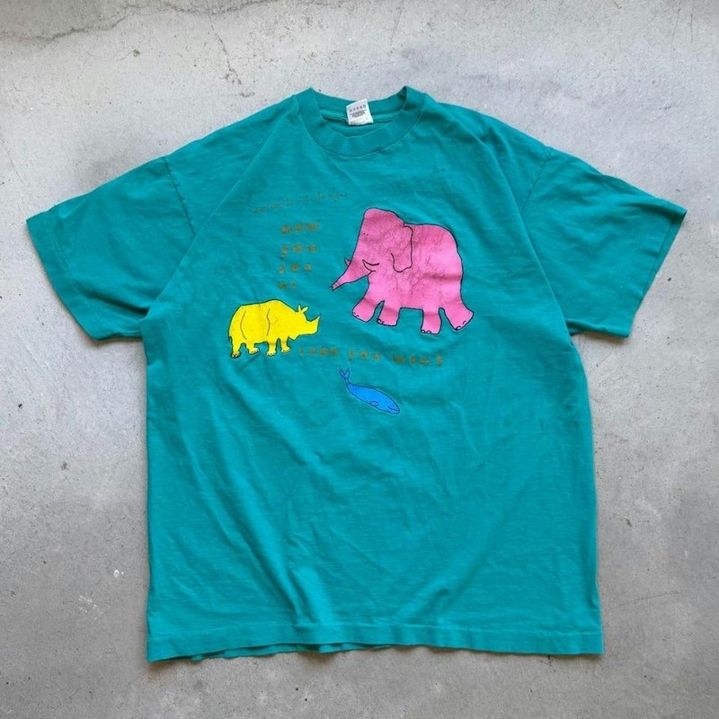 Vintage The Body Shop Animals in Danger T-Shirt Teal