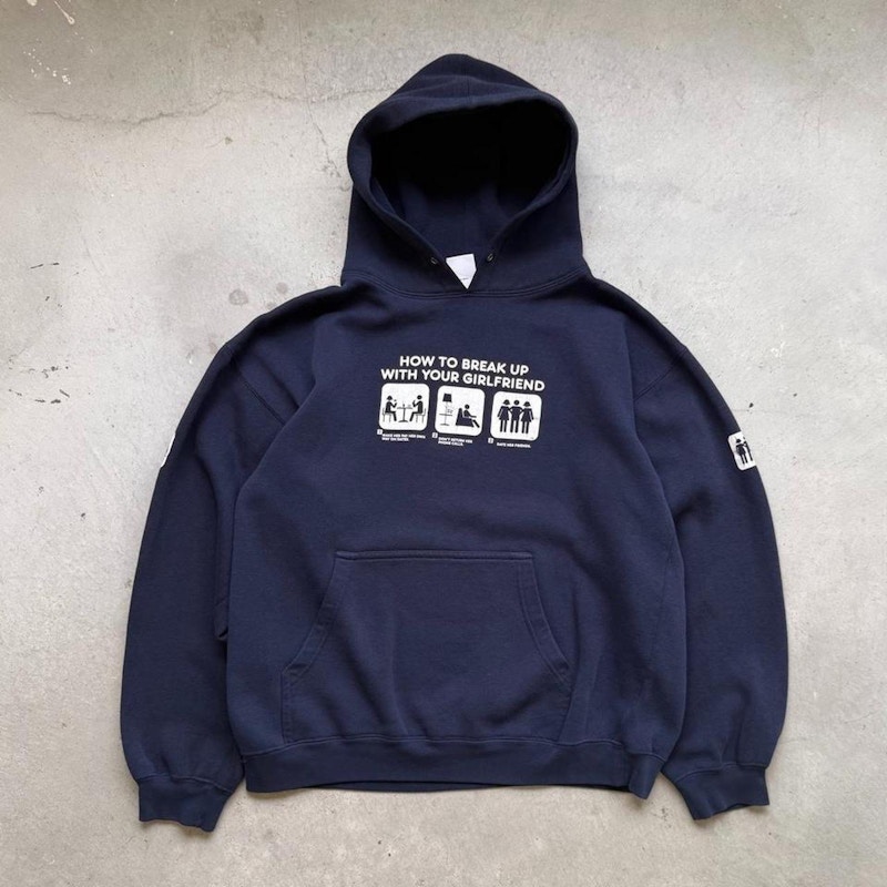Vintage To The Edge How To Break Up With Your Girlfriend Hoodie Navy