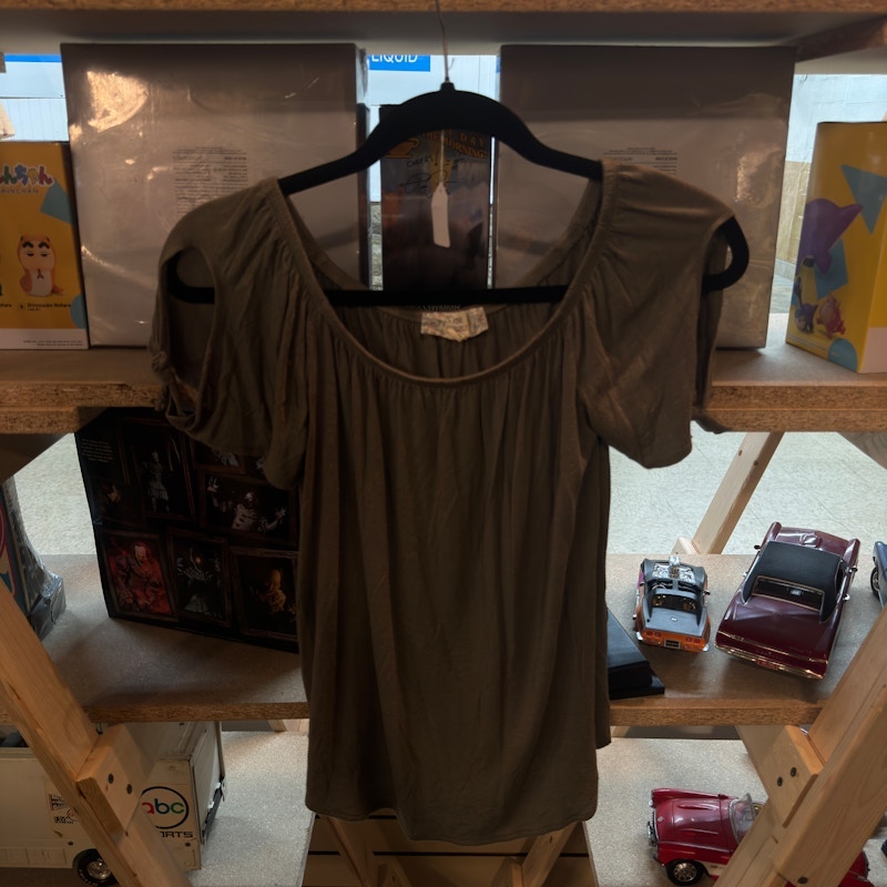 Y2K Pink Republic Olive Green Short Sleeve Blouse