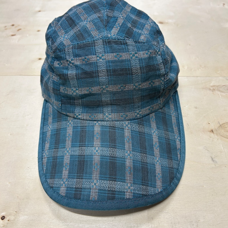 Vintage Patagonia 5 panel Hat Plaid Blue