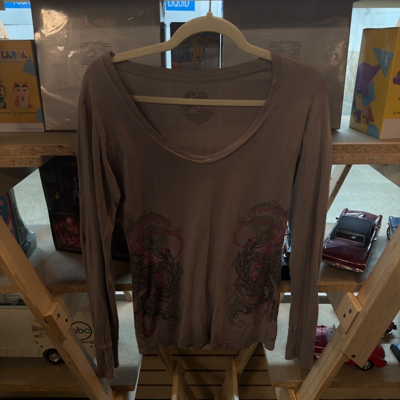 Y2K Stranded Long Sleeve Graphic Top 