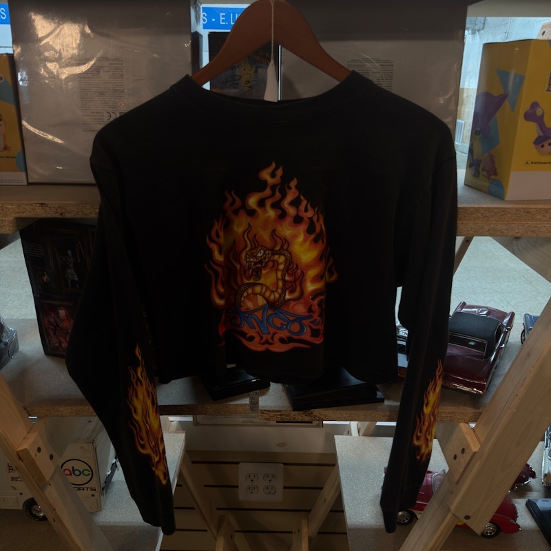 Y2K JNCO Flame Snake Long Sleeve Shirt 