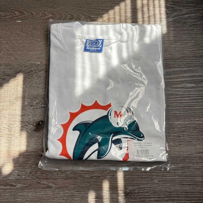 Andrew x Miami Dolphins Logo Tee White