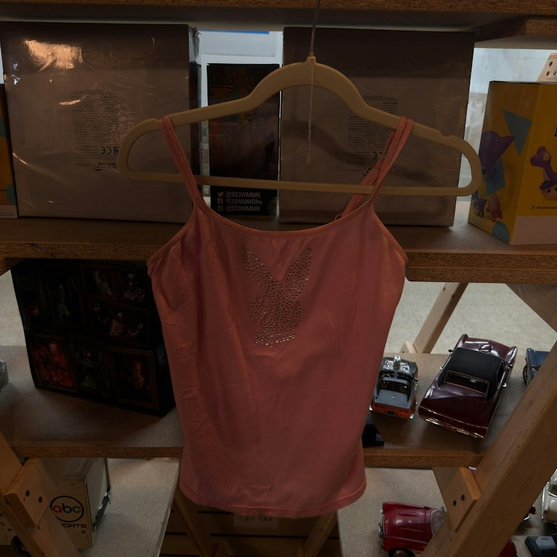 Y2K Playboy Rhinestone Rabbit Camisole Pink