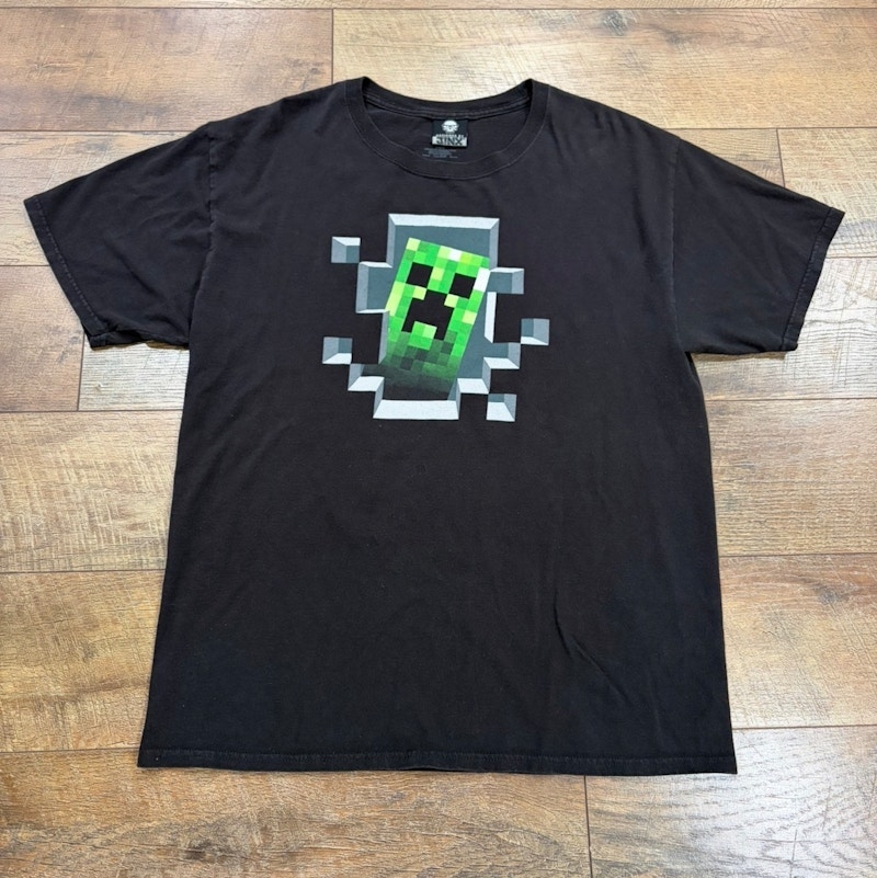 Jinx Minecraft Creeper Graphic Tee Black Original 2011 Video Game Promo