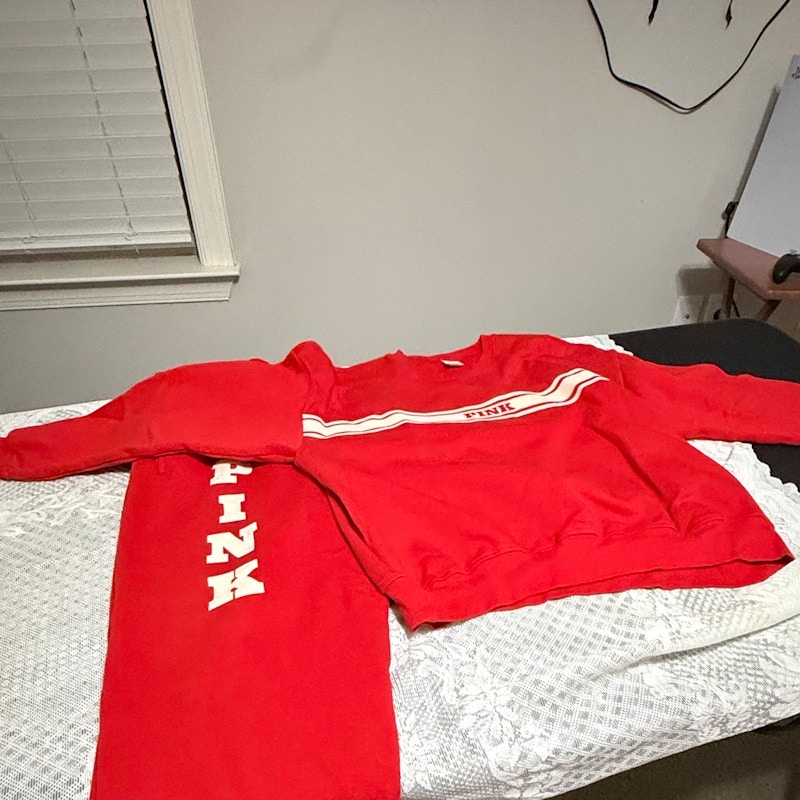 PINK Victoria's Secret Sweatshirt and Sweatpants Set Red