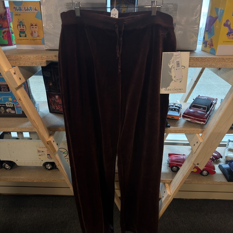 Oleg Cassini Sport Velour Sweatpants Havana