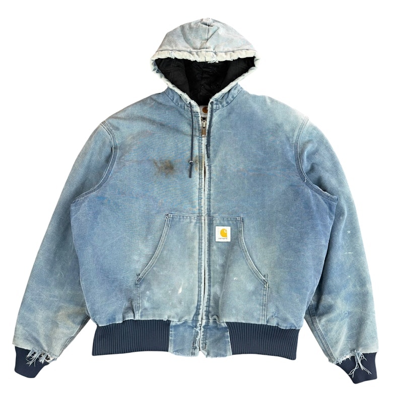 Vintage Carhartt Active Jacket Faded Distressed Blue 